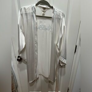 Luxurious White Satin Bridal Robe